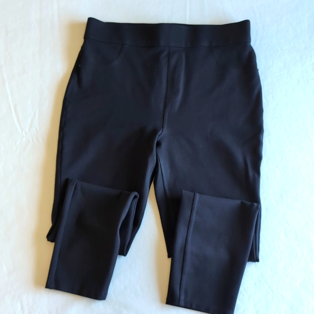 Spanx Black Cropped Skinny Trouser Legging w/ Pocket Details Women's Siz…